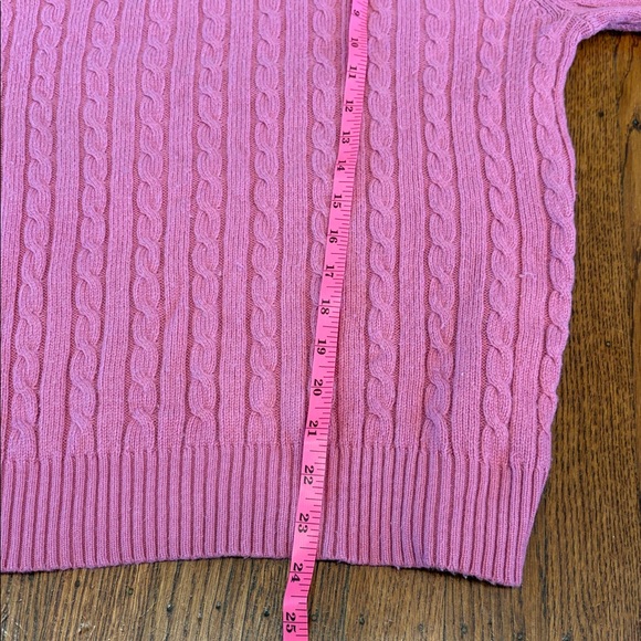 Hillard & Hanson Pink Cable Knit Cashmere Blend Sweater - size large - Picture 4 of 5